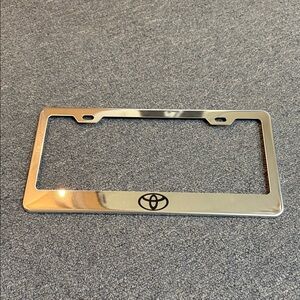 Toyota Chrome Silver Metal License Plate Frame